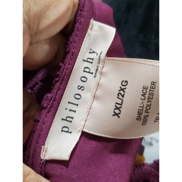 Philosophy Women's Plum Polyester Round Neck Short Sleeves Top Blouse Size XXL - Picture 11 of 14